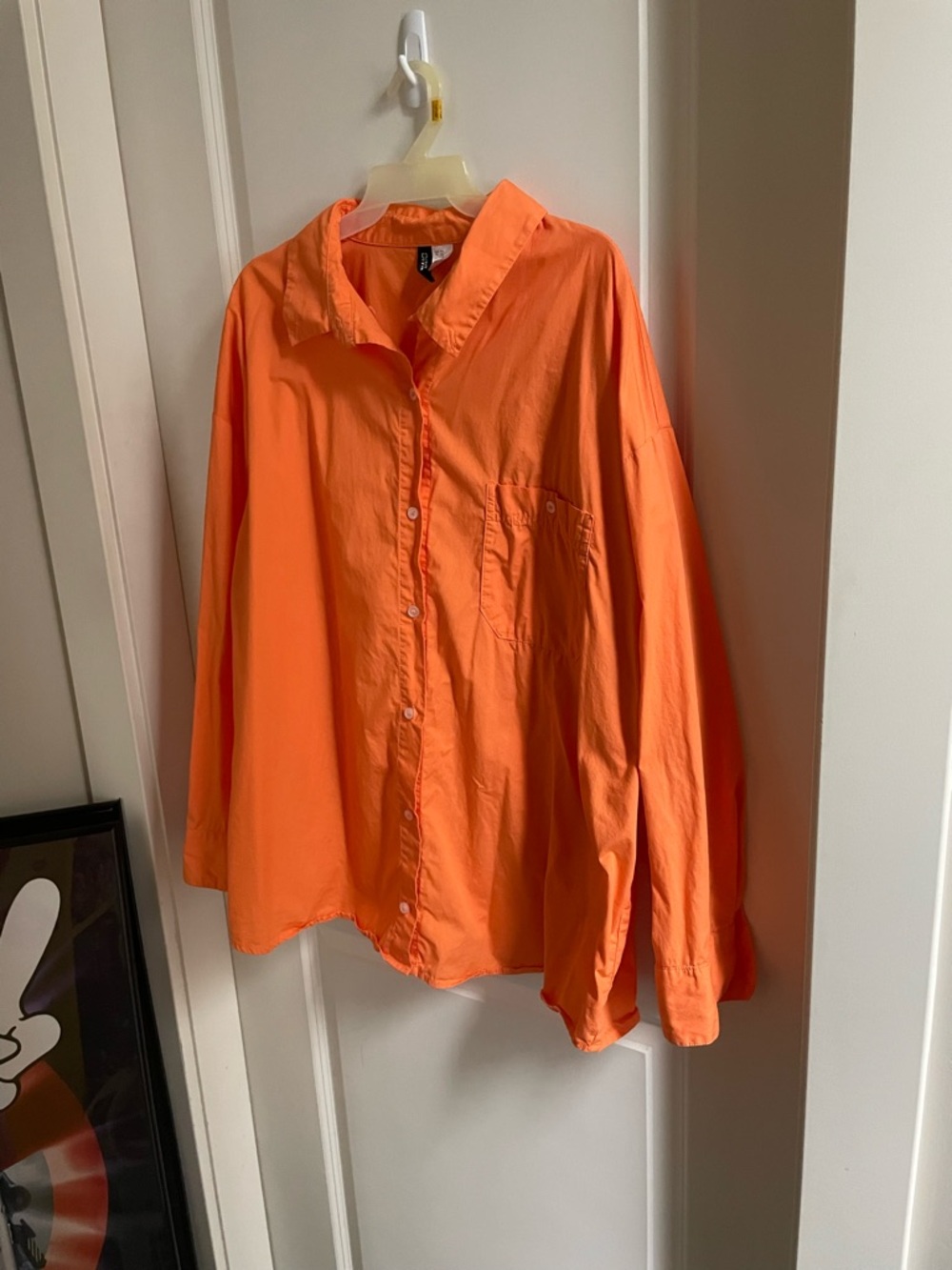 H&M Bright Orange Casual Button-Down Shirt